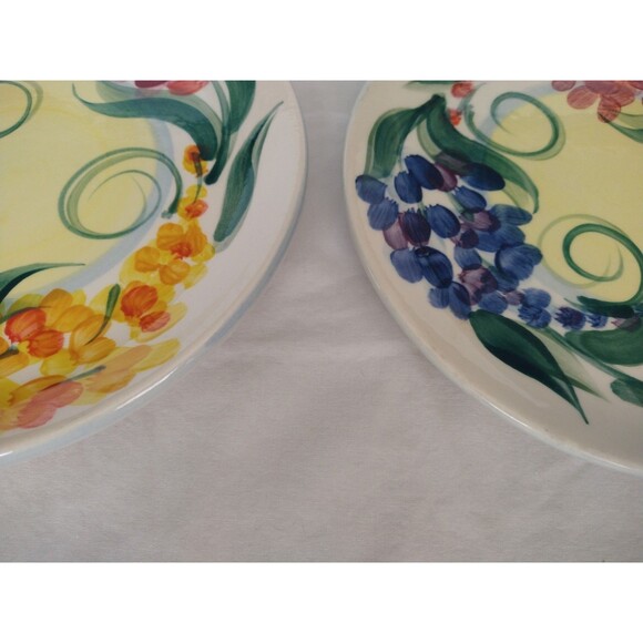 Set Of 2 Gail Pittman 7 1/2" Garden View Salad Dessert Plates Hand Painted 1999 - Picture 13 of 16